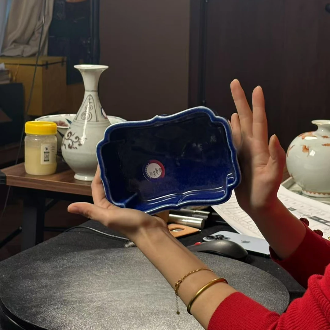 清中晚期祭蓝水洗