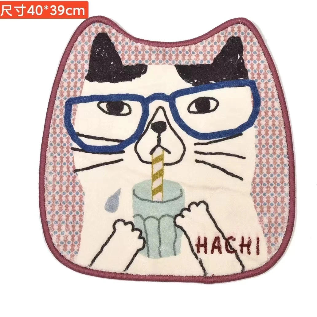 XB871 kusuguru猫咪法斗图案防滑猫咪喝奶茶粉坐垫