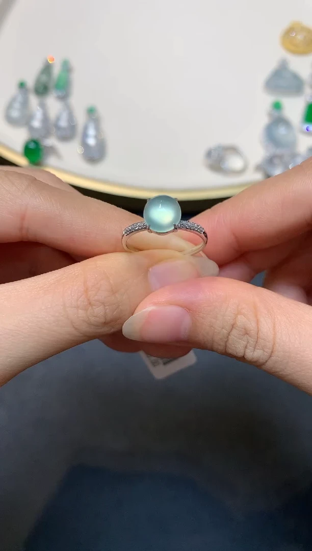 18K金镶嵌戒指翡翠S249|4800