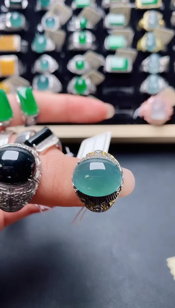 【闪购商品】翡翠戒指银S925镶嵌12122