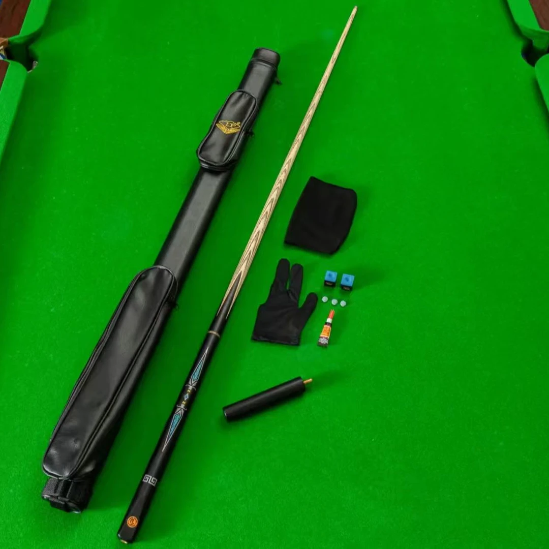 DLP镭射战神虎牌台球杆桌球杆白蜡木一体小头斯诺克分体黑八九球