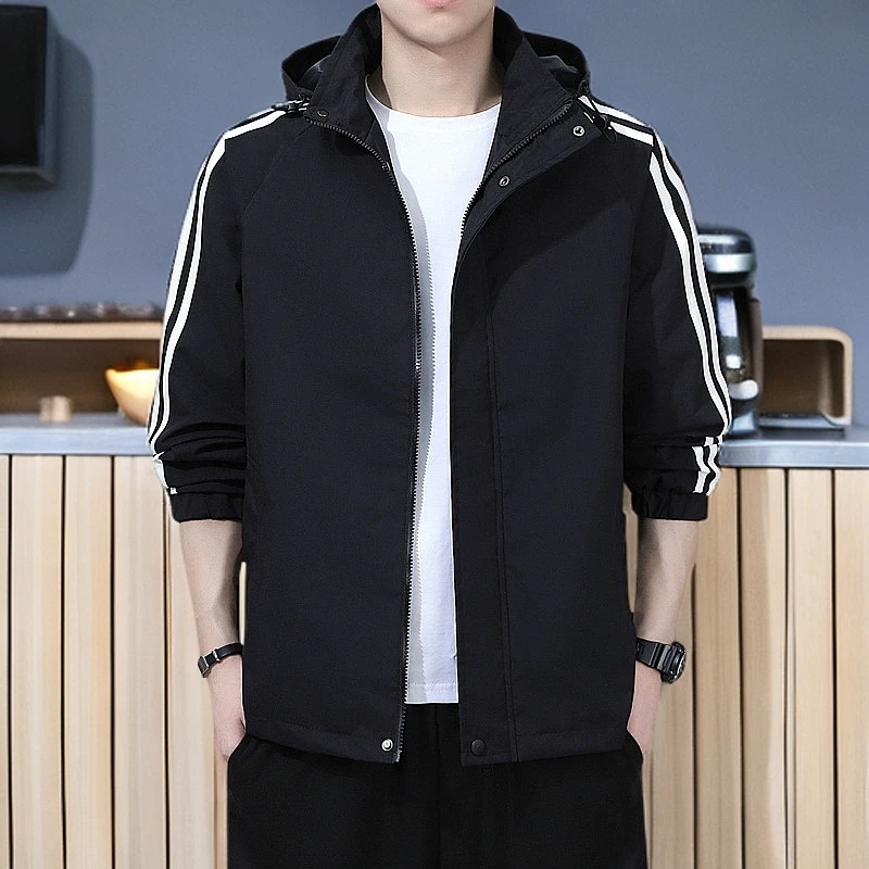 潮流可脱卸帽男士棒球服韩版外套春秋季行政夹克百搭商务男装连帽