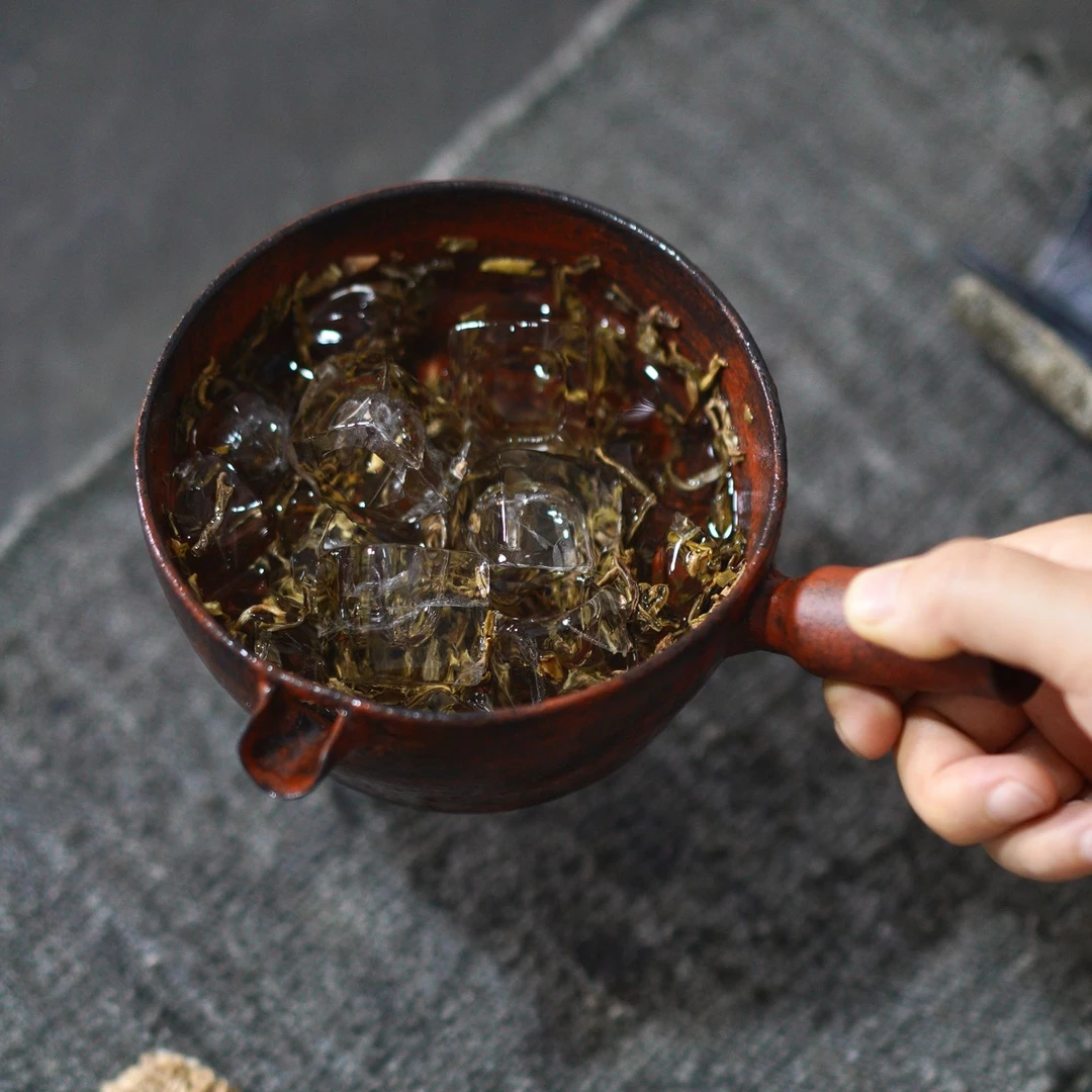 陶泥粉引冷泡器  烤茶器  景德镇手作器物