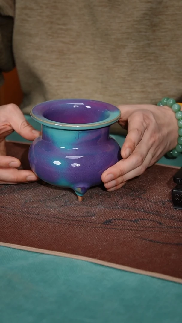 【闪购商品】22-1三足罗汉炉（宋钧点斑 简包）