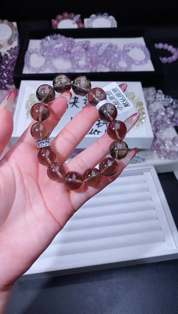 【闪购商品】水晶手链合金116.34茶晶手串
