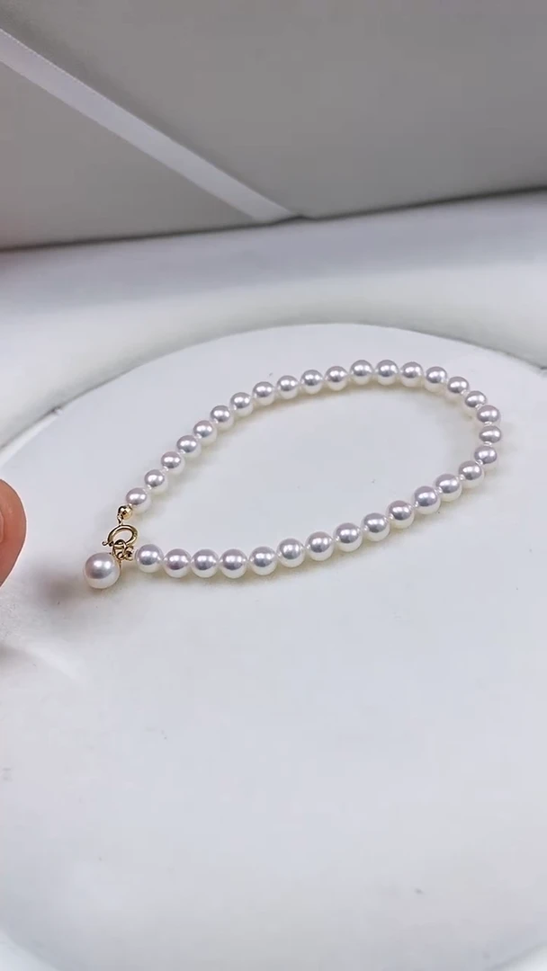 未镶嵌淡水珍珠珠宝奇石珍珠手链卡4.5到5