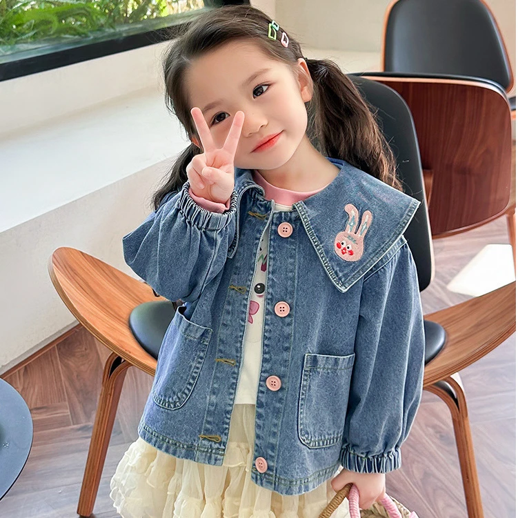 女童牛仔外套春秋装2025春季童装洋气时髦夹克中小童女孩韩版上衣