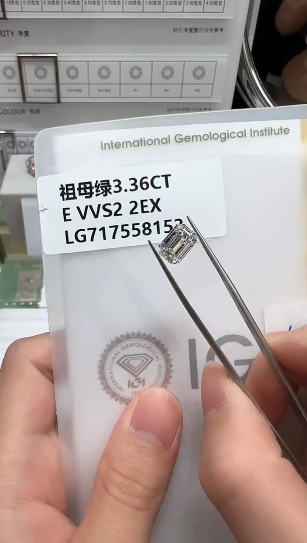 实验室培育钻石裸石未镶嵌@3.36 ct 先鉴赏，再定制！
