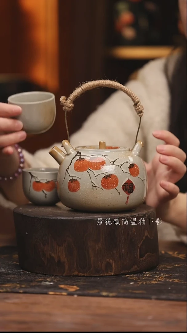 陶瓷景德镇高温釉下手绘陶瓷@L830@