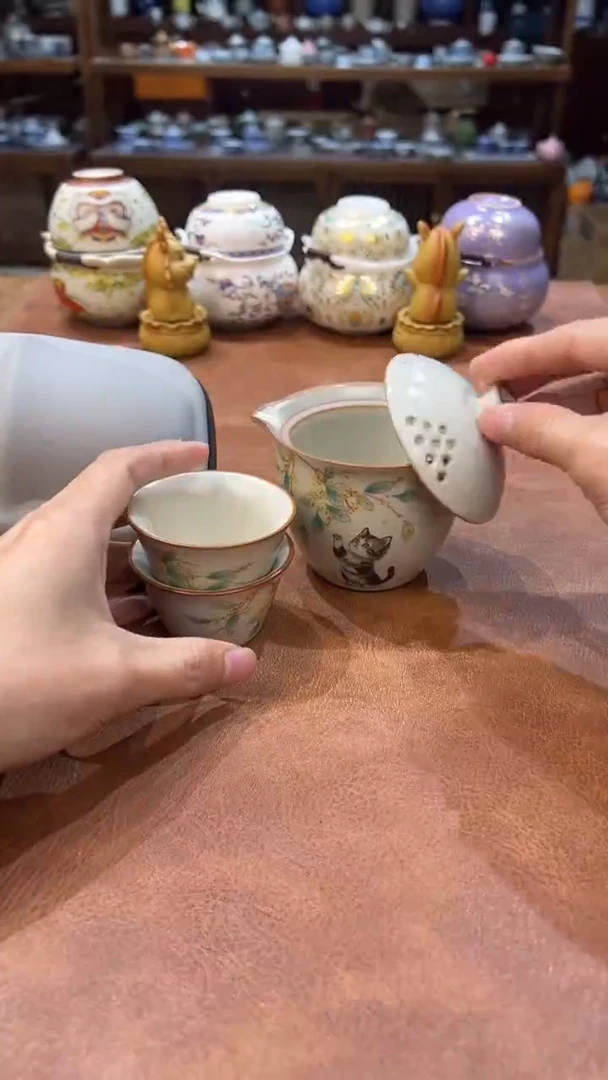 真的很便宜会开片的旅行茶具