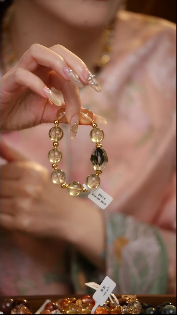 合金手链水晶黄水晶 绿幽灵