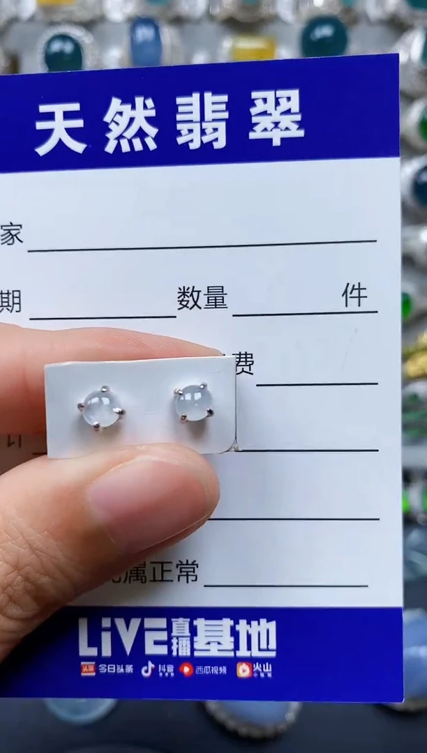 【闪购商品】翡翠耳饰银S925镶嵌0148
