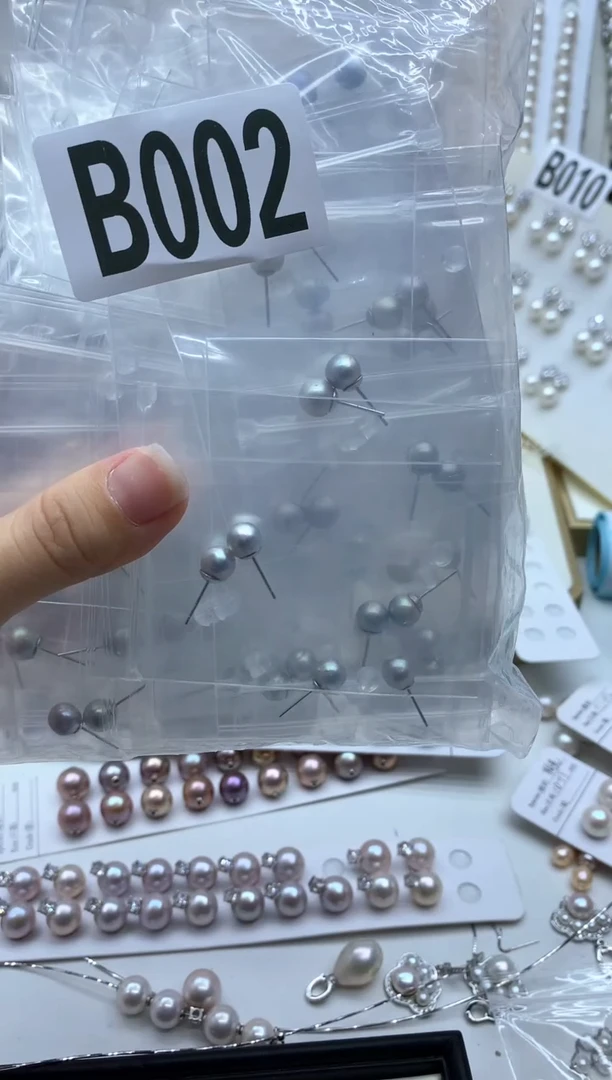 银S925镶嵌海水珍珠耳饰多样性发其一