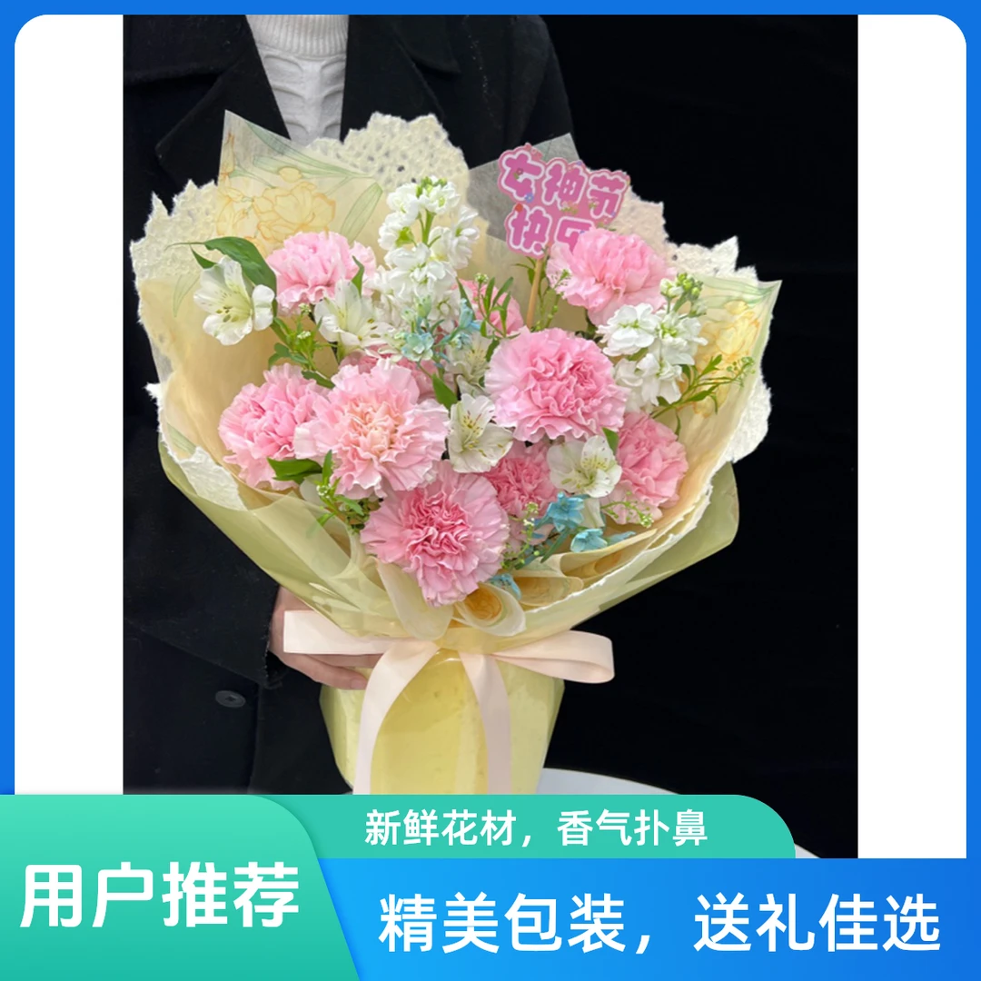 11支康乃馨鲜花花束女神节