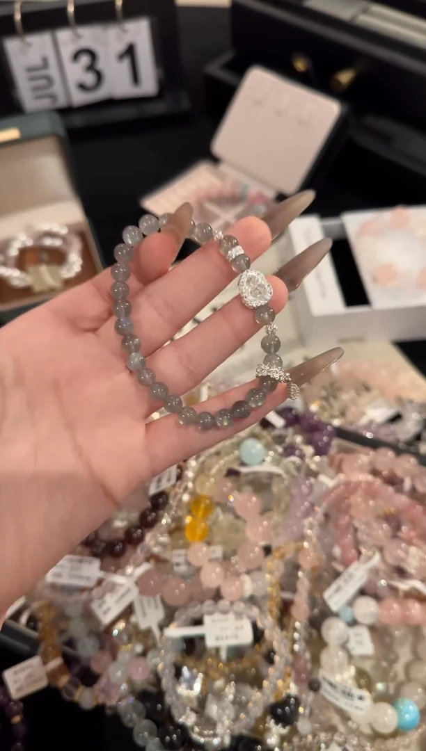 水晶手链合金灰月光x2096