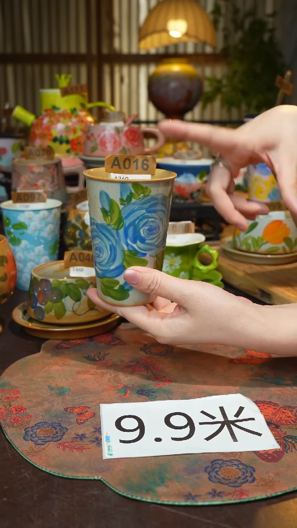 杯子景德镇高温釉下手绘陶瓷