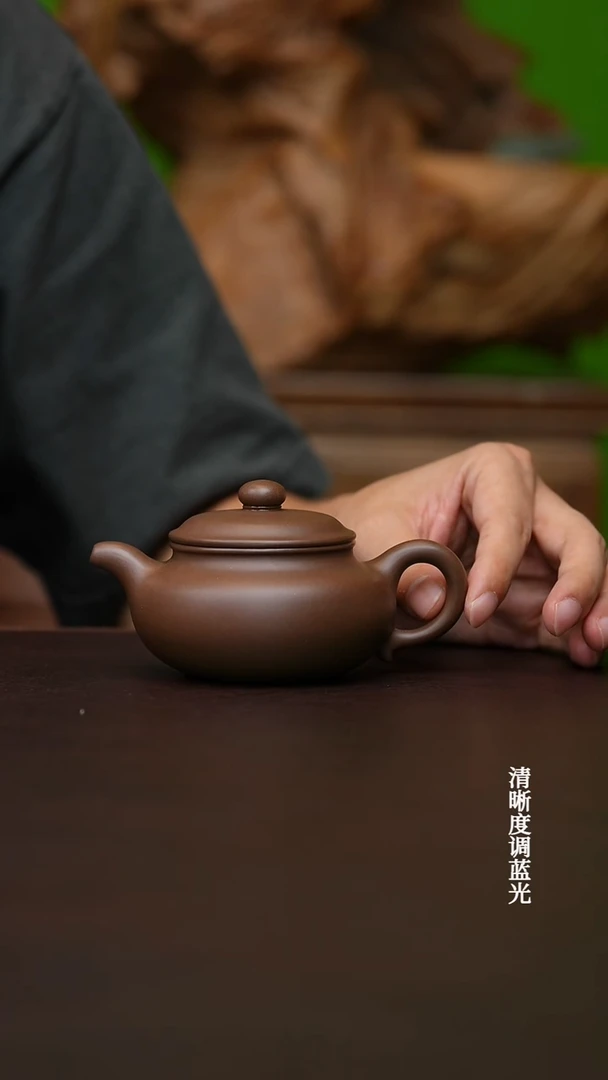 茶壶紫砂宜兴原矿  黑紫  仿古   190CC