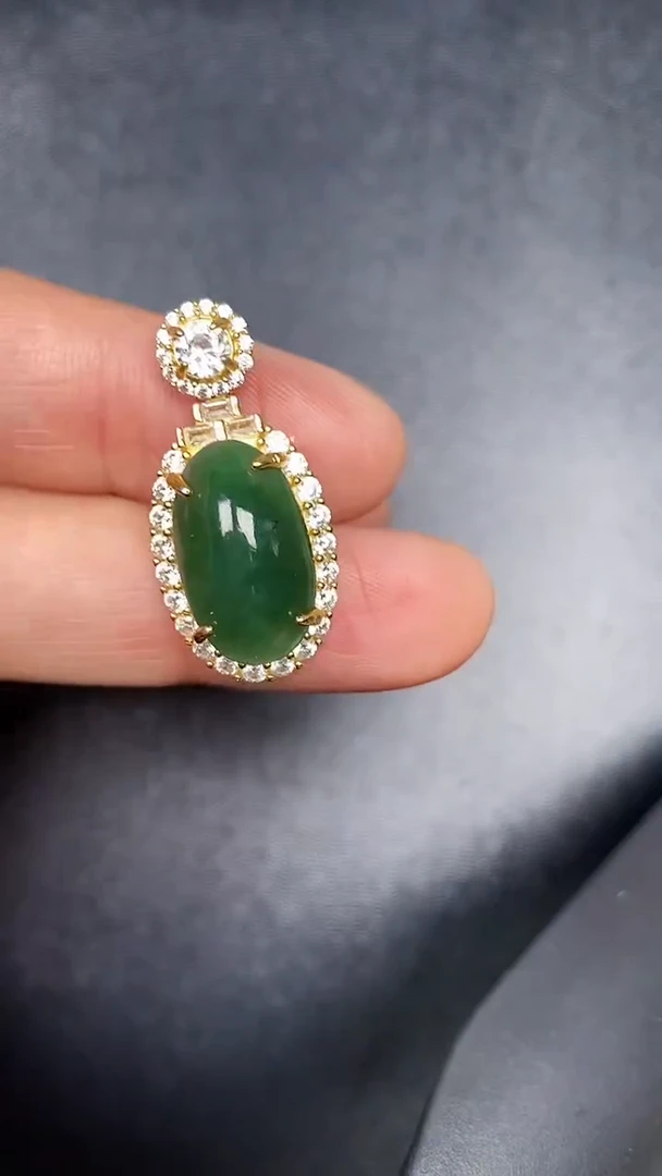 银S925镶嵌戒指翡翠3780