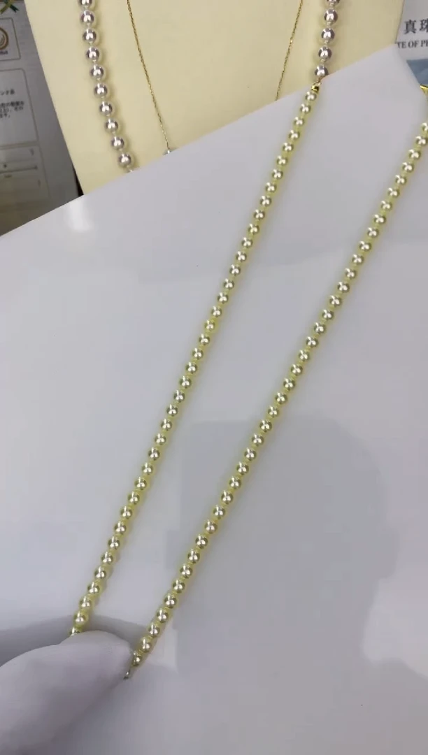 未镶嵌DA海水珍珠 串链带真科研ROSE大证 GD005 4.5-5