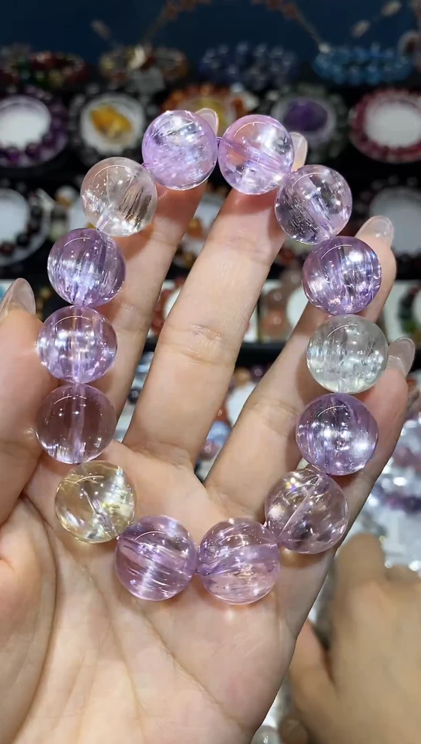 未镶嵌锂辉石手串彩锂辉15+