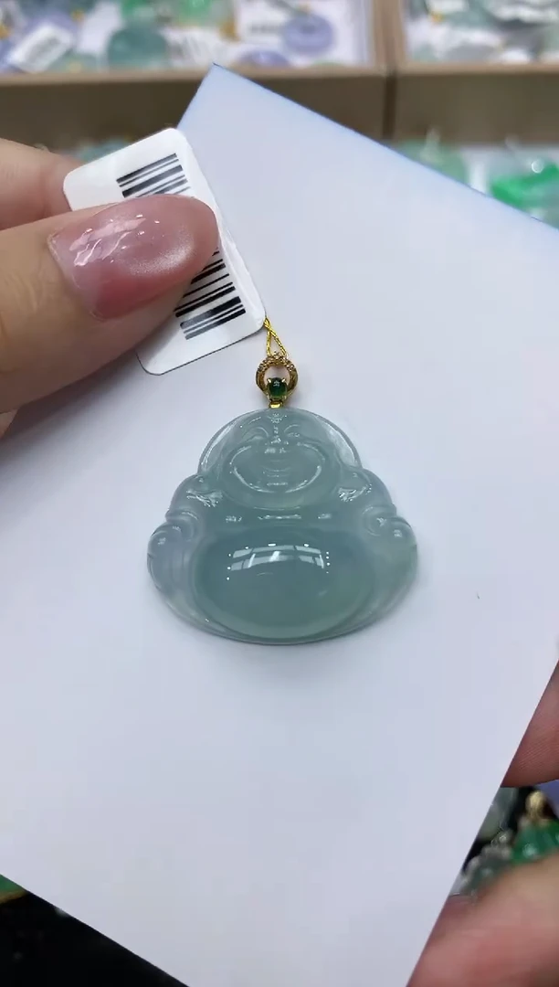 翡翠18K金镶嵌颈饰111111111