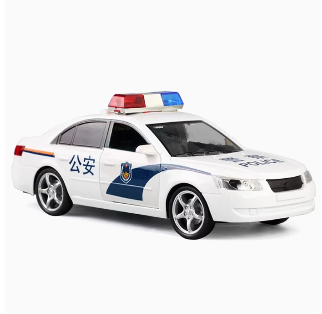 文艺车玩仿真警车玩具儿童惯性汽车模型公安110男孩白色警车