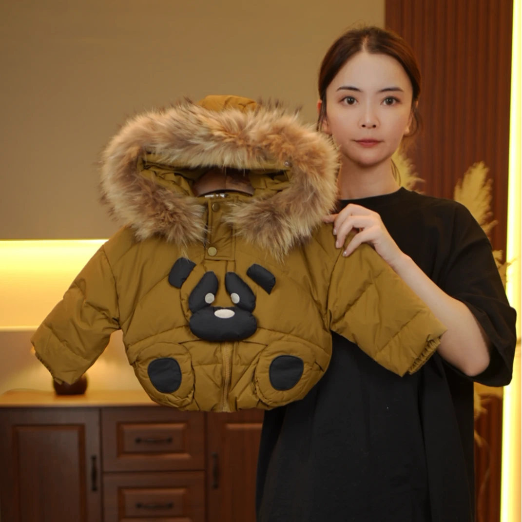 【现货】2024冬季新款儿童加厚保暖冬季连帽90白鸭绒羽绒服35345