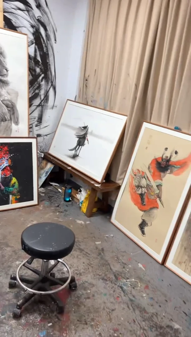 【闪购商品】丙烯画画江湖老师舞剑钟馗精装裱