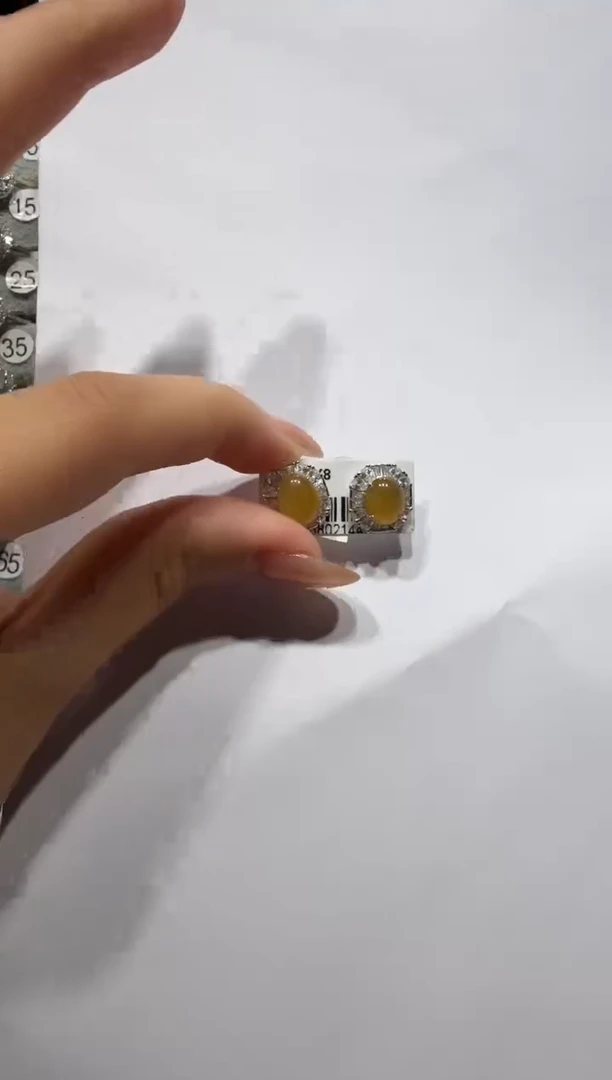 银S925镶嵌翡翠耳饰925银镶缅甸A货翡翠