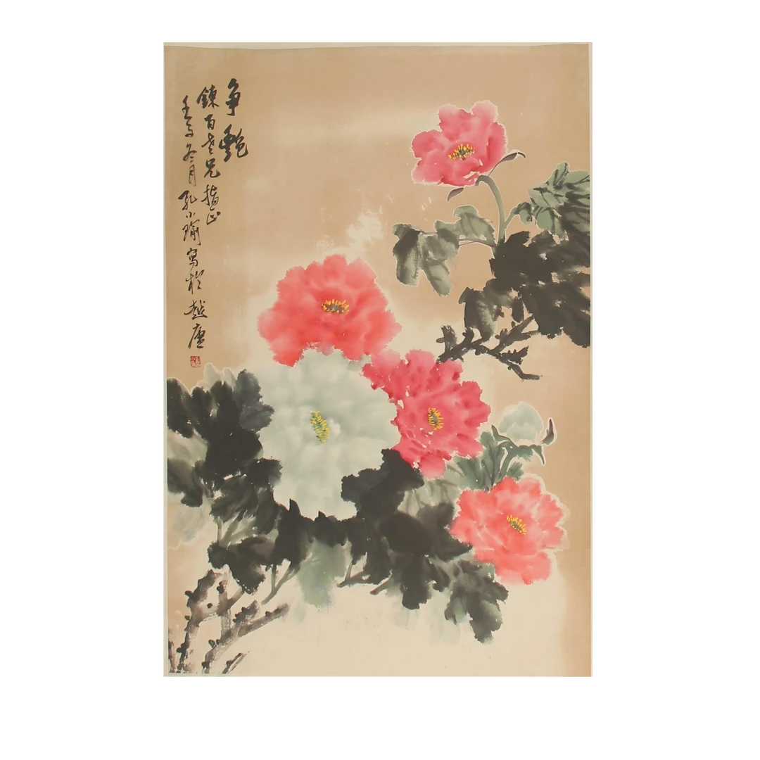 LOT.025 孔小瑜 花卉 纸本立轴 85*58cm 1057