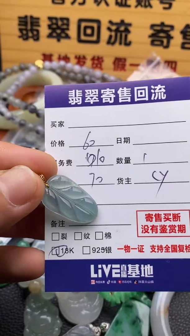 翡翠18K金镶嵌颈饰21015397