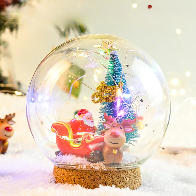 圣诞节水晶球手工diy材料包儿童玩具圣诞节礼物音乐盒摆件八音盒