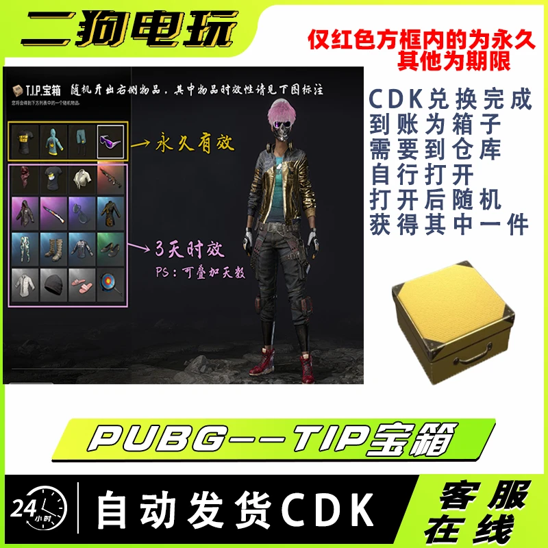 PUBG绝地求生TIP宝箱CDK激活码兑换码