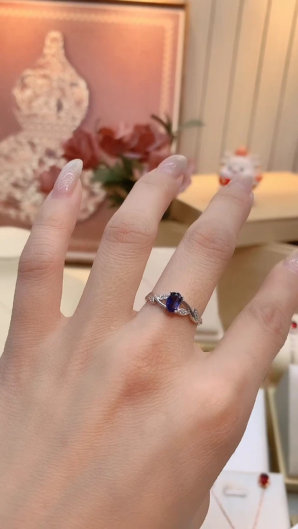 银S925镶嵌堇青石戒指堇青石