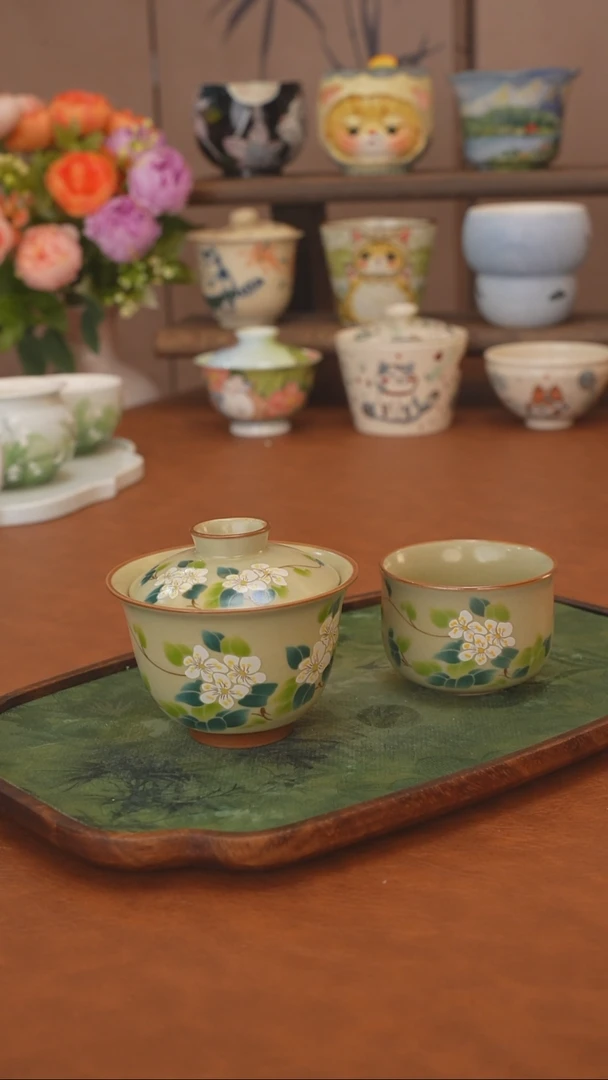 直播间福利  山茶花盖碗