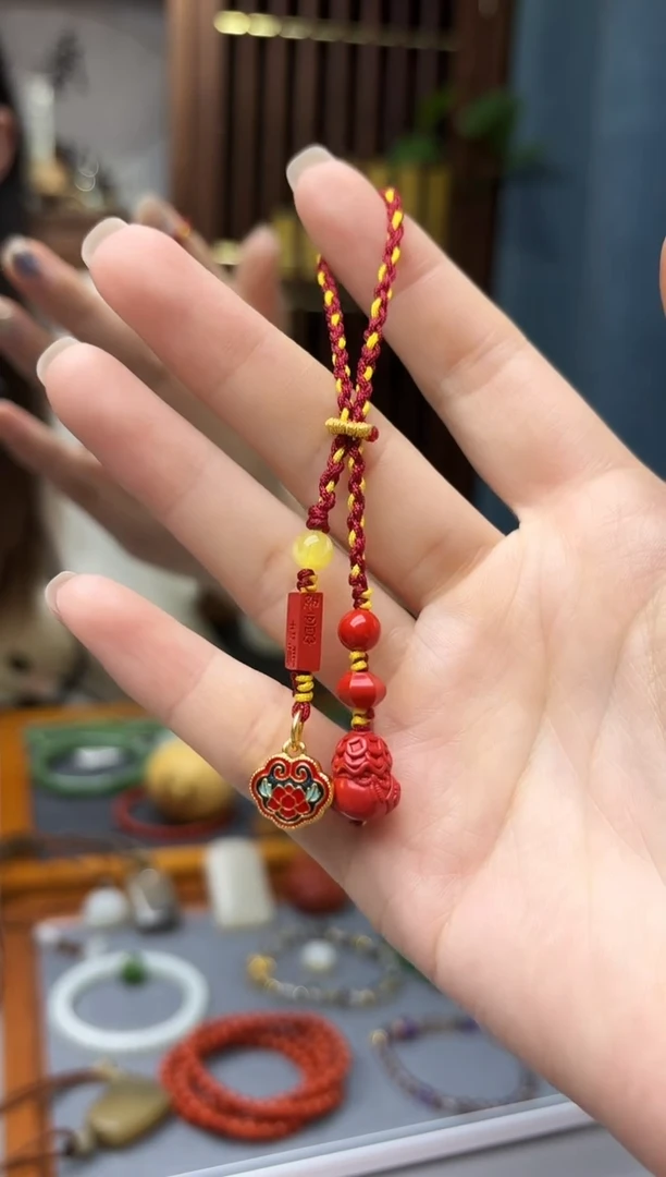 天然辰砂朱砂聚宝盆挂件XSZS