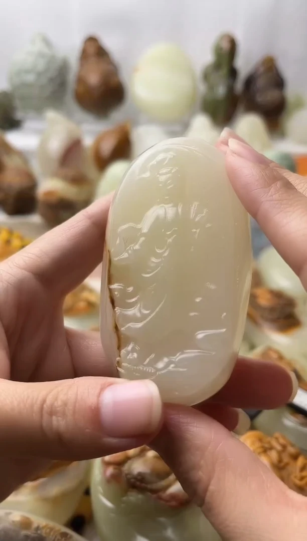 石材古青石棉纹正常不退换观音微瑕