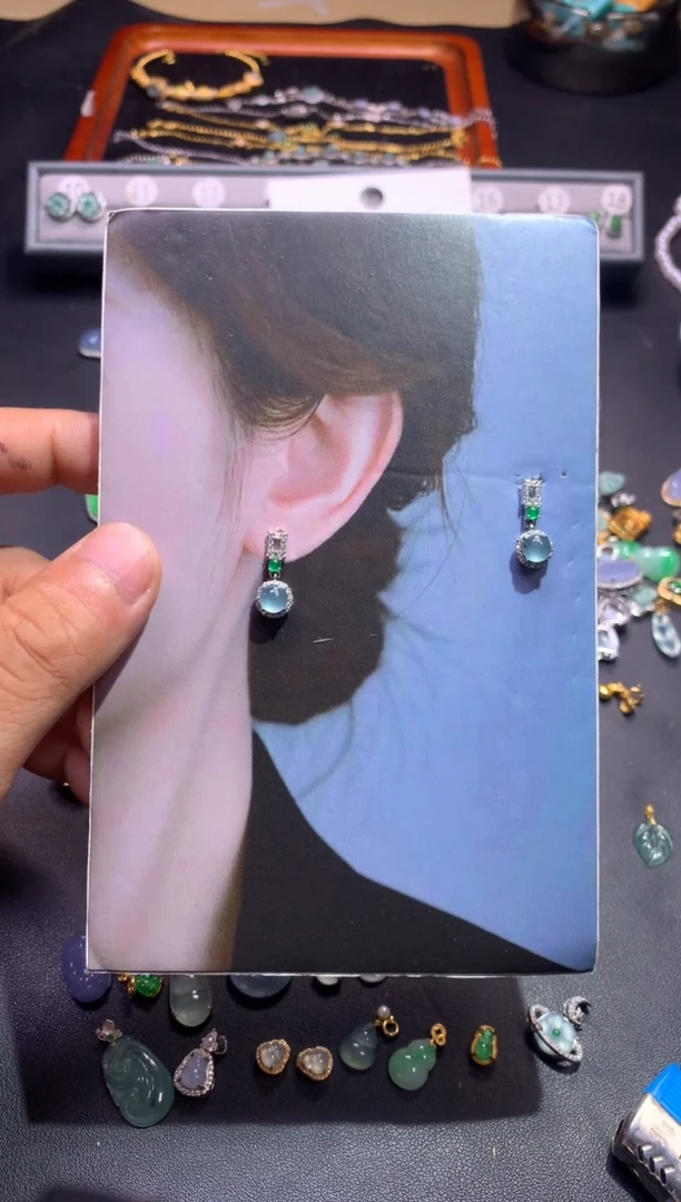 翡翠银S925镶嵌吊坠(不含链)1