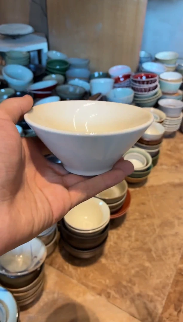 瓷片4.5 寸定白斗笠小碗（yiyi博主同款）