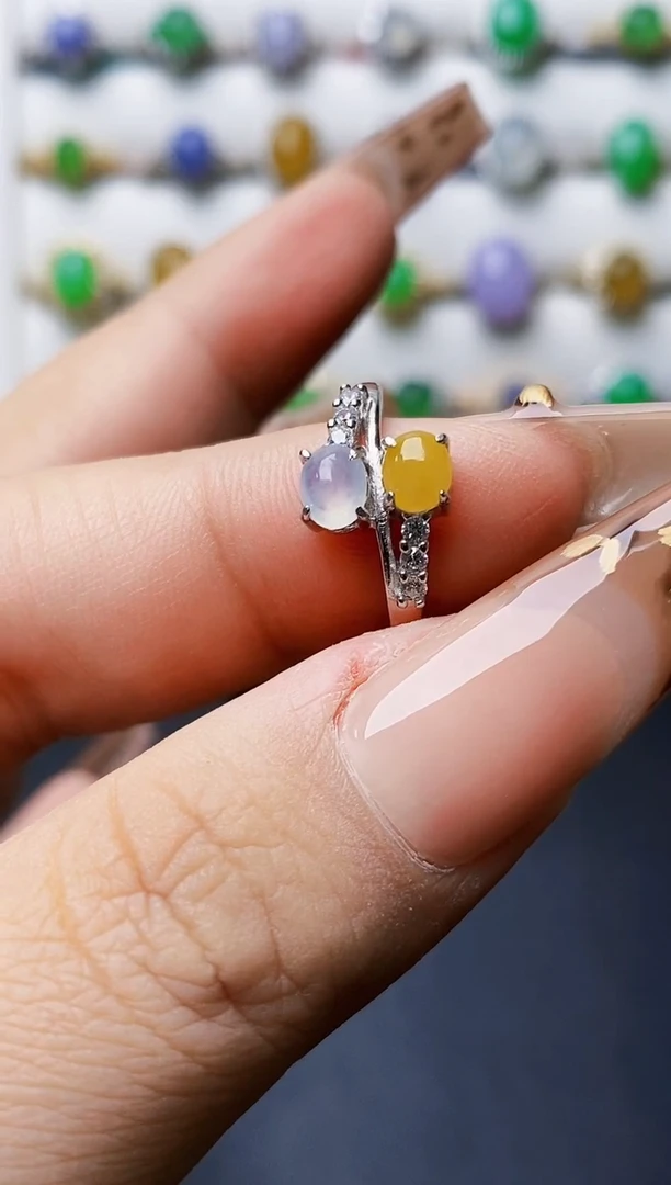 银S925镶嵌戒指翡翠1012