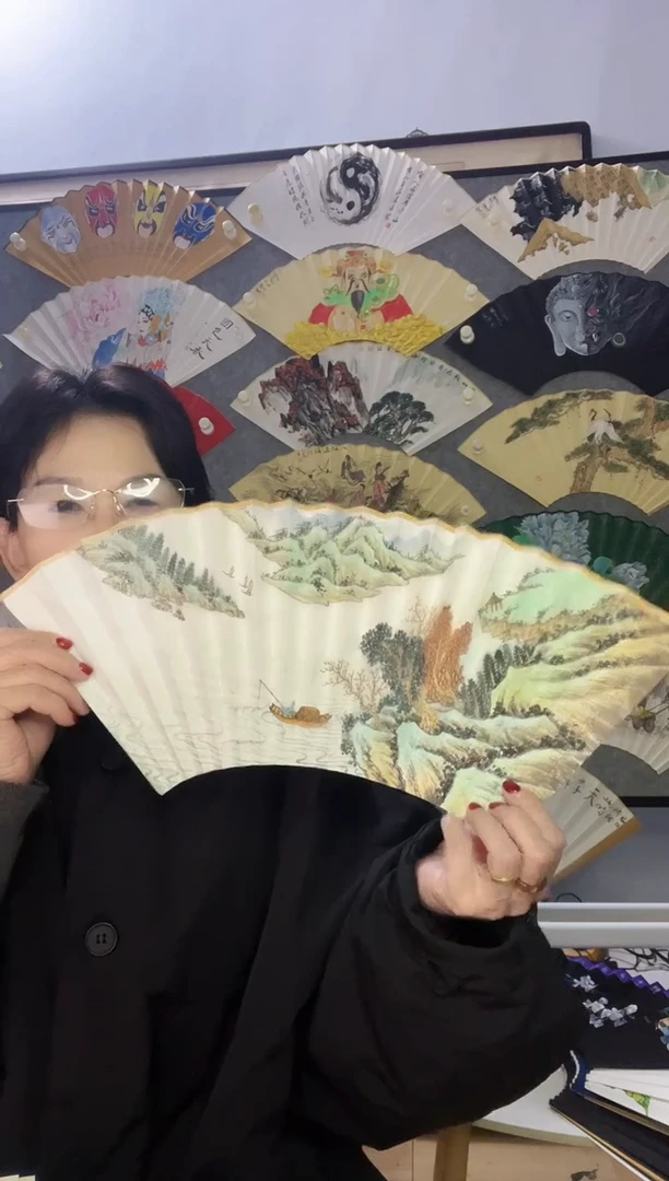 扇子九五寸十八方玉竹折扇