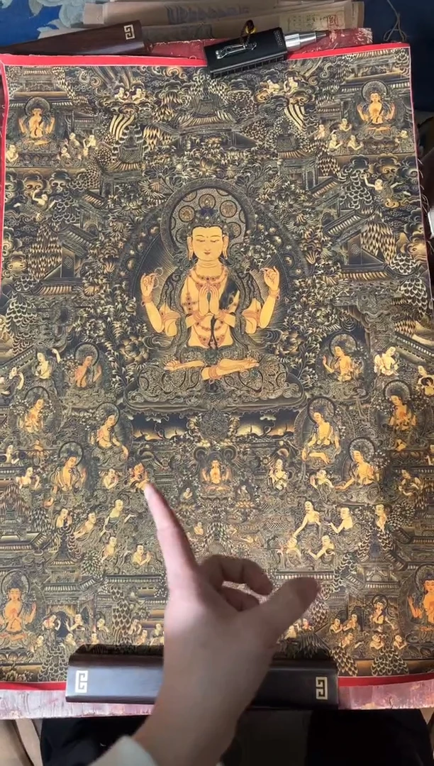 卷轴画龙妹的唐卡tk16