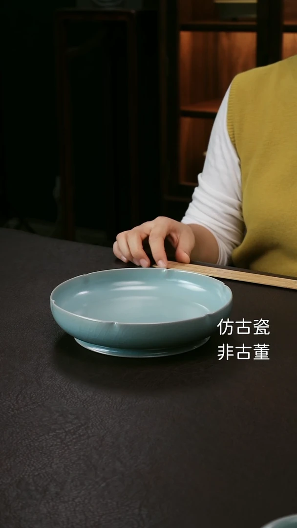 其他孟*汝官窑精品级大葵口洗偏蓝2只