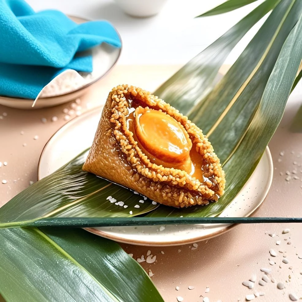 【鲍鱼肉粽8个】黑猪鲜肉鲍鱼肉粽子纯手工包制速食粽子端午家庭装