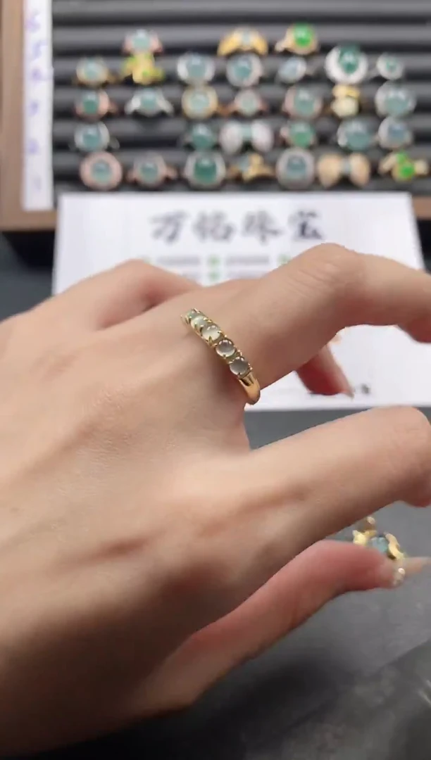 银S925镶嵌戒指翡翠51-8