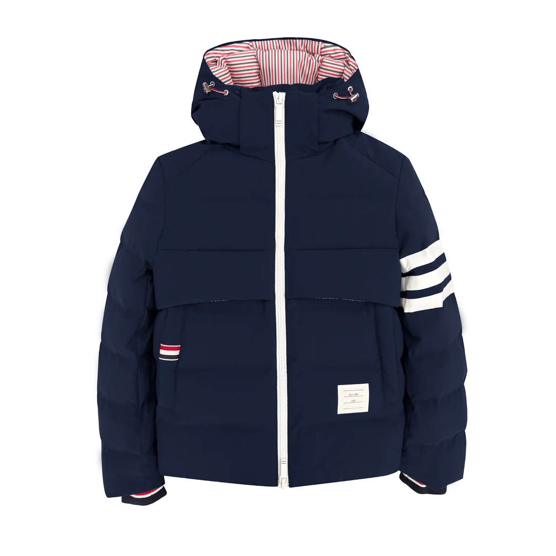 【玥】2025冬季新款条纹杠子户外加厚重磅情侣款外套 A8089