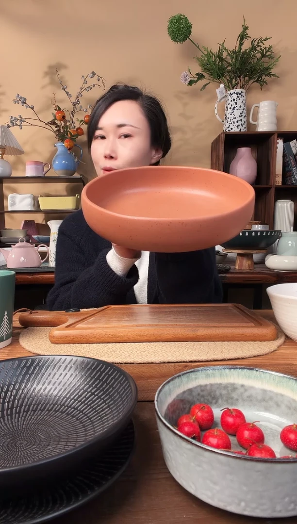 8.8英寸异形窑变麻点钵钵碗微瑕