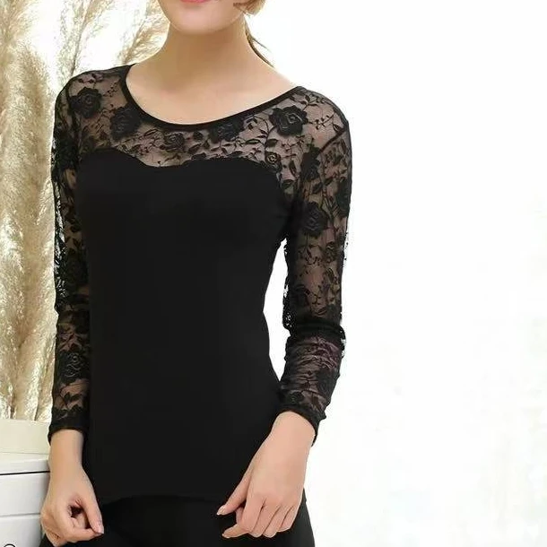 【井施】 607  经典打底衫（蕾丝花纹随机）