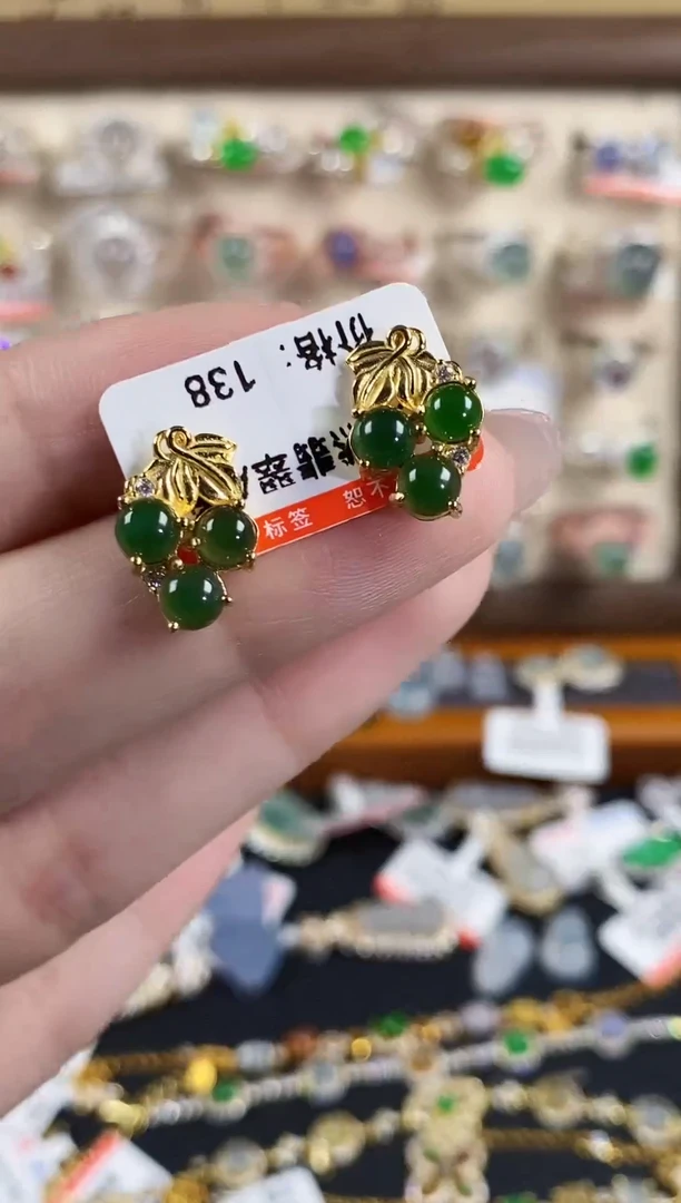 银S925镶嵌戒指翡翠 天然A货翡翠100