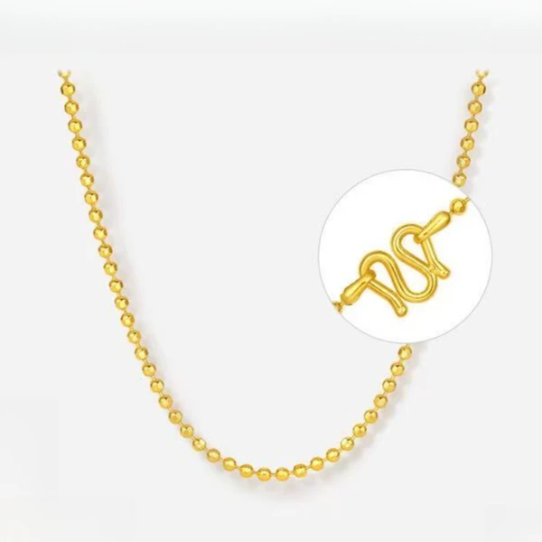 链子足银 足银项链 小米粒光珠项链简约百搭素链